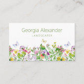 Moderne Waterverf botanische flora landstaal Visitekaartje (Voorkant)