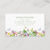 Moderne Waterverf botanische flora landstaal Visitekaartje (Achterkant)