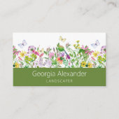 Moderne Waterverf botanische flora landstaal Visitekaartje (Voorkant)