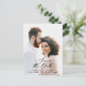 Moderne waterverf botanische foto-elegant script aankondigingskaart (Staand voorkant)