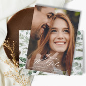 Moderne waterverf botanische foto-elegant script save the date