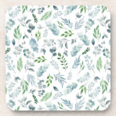 Moderne Waterverf botanische groen Eucalyptus Bier Onderzetter (Voorkant)