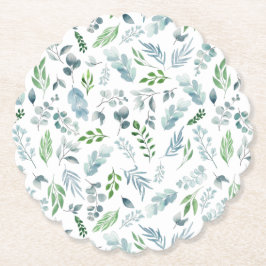 Moderne Waterverf botanische groen Eucalyptus Kartonnen Onderzetters