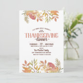 Moderne Waterverf Botanische Thanksgiving-diner Kaart (Staand voorkant)