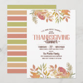 Moderne Waterverf Botanische Thanksgiving-diner Kaart (Voorkant / Achterkant)