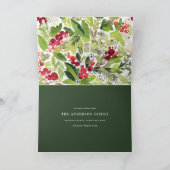 Moderne waterverf botanische vreugde feestdagen kaart (Binnen)