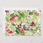 Moderne waterverf botanische vreugde feestdagenkaart (Achterkant)