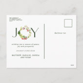 Moderne waterverf botanische vreugdevolle vakantie feestdagenkaart (Achterkant)