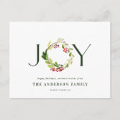 Moderne waterverf botanische vreugdevolle vakantie feestdagenkaart (Voorkant)