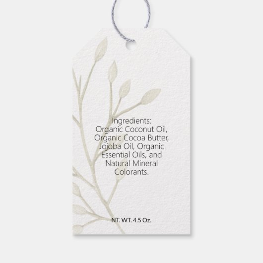 Moderne Waterverf Botanische 🌿 Zeep Hang Labels Cadeaulabel (Achterkant)
