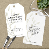 Moderne Waterverf Botanische 🌿 Zeep Hang Labels Cadeaulabel