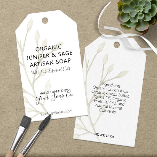 Moderne Waterverf Botanische 🌿 Zeep Hanglabels Cadeaulabel