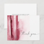 Moderne Waterverf | Bourgogne - bedankkaart (Voorkant / Achterkant)