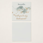 Moderne Waterverf Bridesmaid Gift Ketting Display Vierkante Visitekaartjes (Voorkant /achterkant)