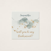 Moderne Waterverf Bridesmaid Gift Ketting Display Vierkante Visitekaartjes (Voorkant)