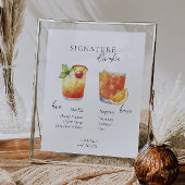 Moderne Waterverf | Bruid & bruidegom Signature Dr Poster