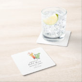 Moderne Waterverf Bruidsdouche Cocktailparty Kartonnen Onderzetters (Insitu)