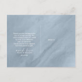 Moderne Waterverf bruiloft foto Dusty Blue ID816 Aankondigingskaart (Achterkant)