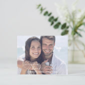 Moderne Waterverf bruiloft foto Dusty Blue ID816 Aankondigingskaart (Staand voorkant)