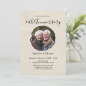 Moderne Waterverf bruiloft Jubileum Beige Foto Kaart (Staand voorkant)