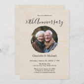 Moderne Waterverf bruiloft Jubileum Beige Foto Kaart (Voorkant / Achterkant)