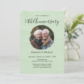 Moderne Waterverf bruiloft Jubileum Olijffoto Kaart (Staand voorkant)