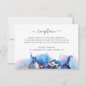 Moderne Waterverf bruiloft receptie Kaart (Voorkant)