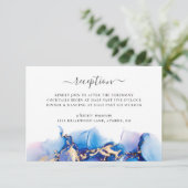 Moderne Waterverf bruiloft receptie Kaart (Staand voorkant)