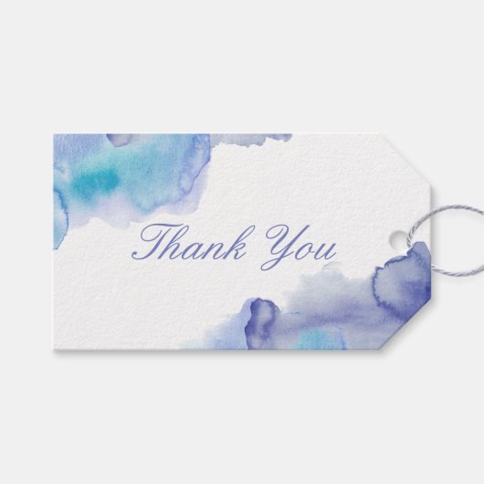 Moderne Waterverf bruiloft voor Label met cadeau Cadeaulabel (Voorkant (Horizontaal))