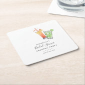 Moderne Waterverf Bruiloftscocktailparty Kartonnen Onderzetters (Schuin)