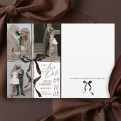Moderne Waterverf Bruine Strik 3 Multi-Foto Bruilo Save The Date