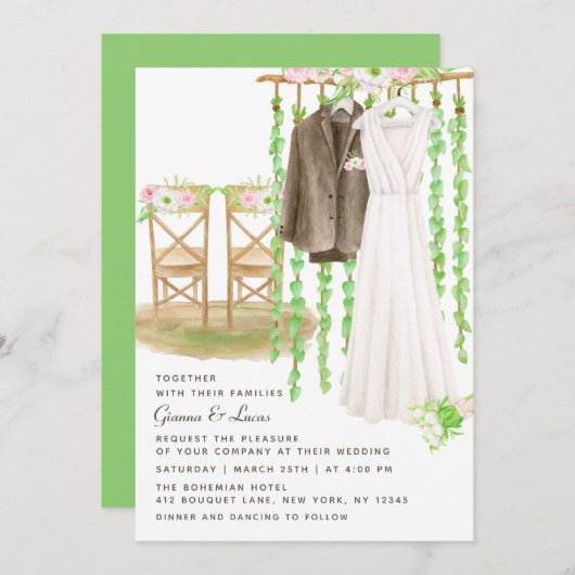 Moderne Waterverf buitenshuis Kaart (Voorkant / Achterkant)