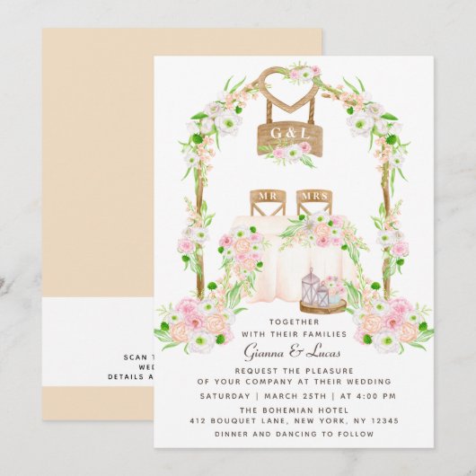 Moderne Waterverf buitenshuis Kaart (Voorkant / Achterkant)