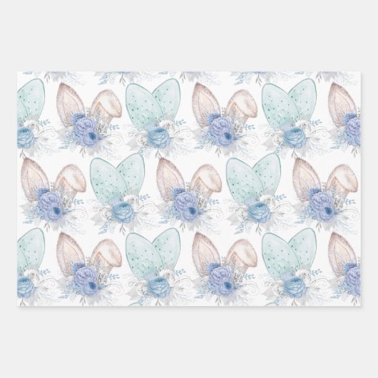 Moderne Waterverf Bunny Ears Easter gepersonalisee Inpakpapier Vel (Voorkant 2)
