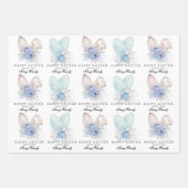 Moderne Waterverf Bunny Ears Easter gepersonalisee Inpakpapier Vel (Voorkant)