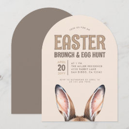 Moderne Waterverf Bunny Ears Easter Party Kaart