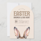 Moderne Waterverf Bunny Ears Easter Party Kaart (Voorkant)