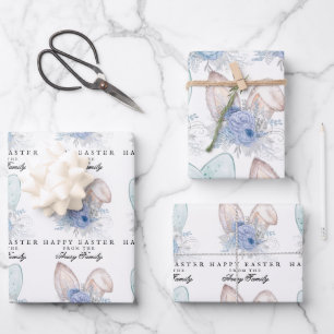 Moderne Waterverf Bunny Ears Pasen op maat Inpakpapier Vel