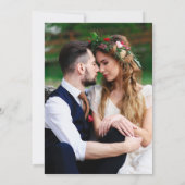 Moderne Waterverf Burgundy Floral Foto bruiloft Kaart (Achterkant)