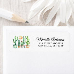 Moderne Waterverf Cactus Cacti Desert Succulent Etiket