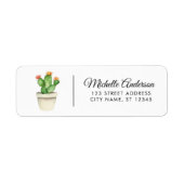 Moderne Waterverf Cactus Cacti Desert Succulent Etiket (Voorkant)