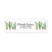 Moderne Waterverf Cactus Cacti Desert Succulent Etiket (Voorkant)