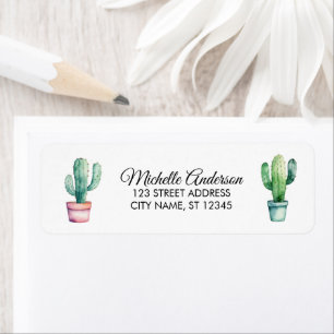 Moderne Waterverf Cactus Cacti Desert Succulent Etiket
