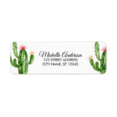 Moderne Waterverf Cactus Cacti Desert Succulent Etiket (Voorkant)