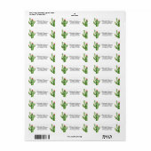 Moderne Waterverf Cactus Cacti Desert Succulent Etiket (Full Sheet)