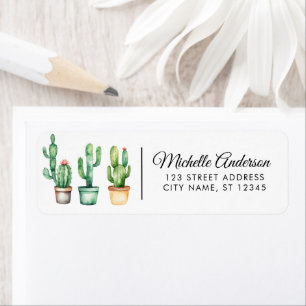 Moderne Waterverf Cactus Cacti Desert Succulent Etiket
