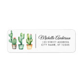 Moderne Waterverf Cactus Cacti Desert Succulent Etiket (Voorkant)