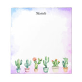Moderne Waterverf Cactus Cacti Desert Succulent Notitieblok (Voorkant)