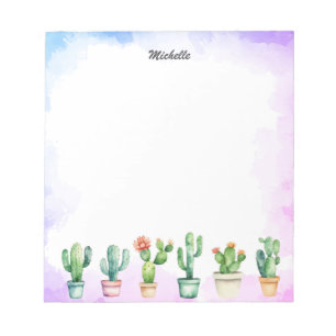 Moderne Waterverf Cactus Cacti Desert Succulent Notitieblok
