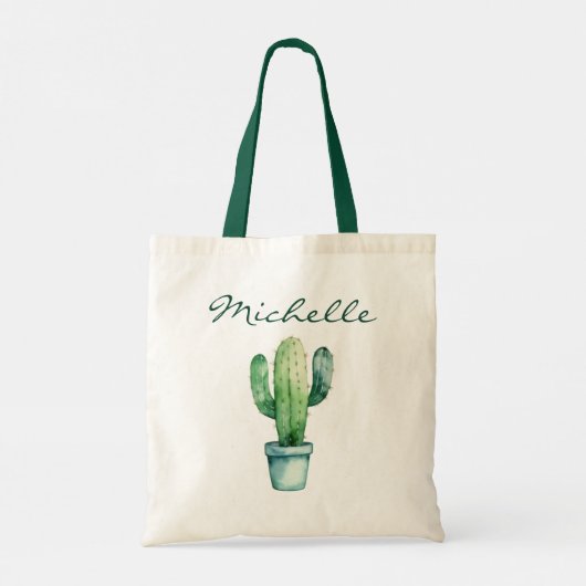 Moderne Waterverf Cactus Cactussen Woestijn Succul Tote Bag (Achterkant)